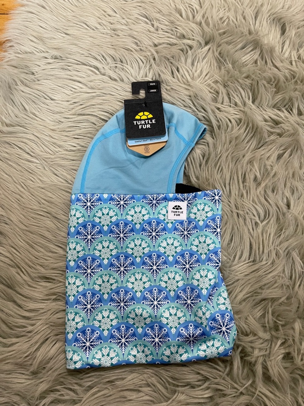 Turtle Fur Kids Light Blue & Blue Patterned Neck Gaiter